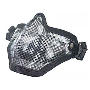 Big Foot V1 Strike Steel Half Face Mask (Two Belt Version - Skull) (Black)