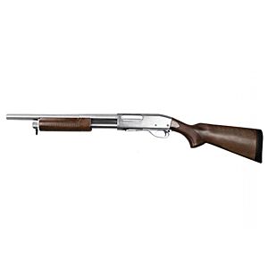 S&T ST870 Police Spring Shotgun (Full Metal - Silver - Real Wood - STSPG07SVS)