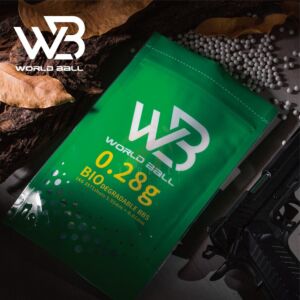 World Ball High Precision 6mm BB Pellets - 0.28g - Black - 1 Kilo - BIO