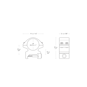 Hawke Optics - Match Mounts~ Weaver, Med, 1, 2pc - (22113)